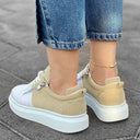 Women's Chunky Sneakers with Zippers in Cream and White (7)