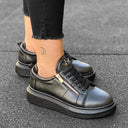 Women's Chunky Sneakers with Zippers in Black (5)