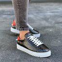 Men’s Low Top Sneakers Shoes Black-White (5)