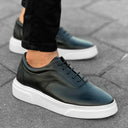 Men’s Leather Sneakers Shoes Black-White (5)
