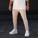 Men's Comfort Fit Pants With Side Stripes In Beige (2)