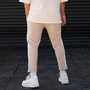 Men's Comfort Fit Pants With Side Stripes In Beige (7)
