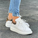 White Chunky Sneakers With Snake Pattern Detail (4)