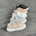 Men's Low Top Sneakers Crowned Shoes Camo Black (5)