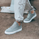 Men’s Low Top Suede Sneakers Shoes Grey (8)