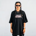 Unisex Printed Oversized Black T-shirt
