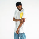 Men's Yellow Text Printed Oversized White T-shirt (15)