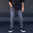 Men's Chain Detail Slim Leg Anthracite Jeans (3)