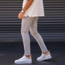 Men's Slim-Fit Lycra Gray Slacks (3)