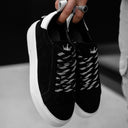 Bobe Suede Belted New Sneakers Black White (7)