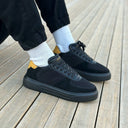 Moix Comfort Sports Sneakers in Black-Mustard (4)