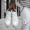 Men's Low Top Sneakers Shoes White (6)