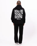 Sigilio QR Code Oversized Black Hoodie Tracksuit Set (7)