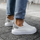 Bobe Suede Belted New Sneakers White Grey (8)