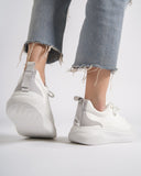 Highrise Women's Suede Belted Shoes in White (5)