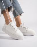 Cercocita Trine Women's Casual Shoes in White (9)
