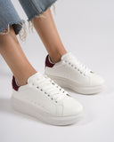 V-Harmony Women's White Shoes with Red Heel Tab (7)