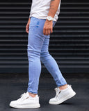 Casual Washed Slim Fit Jeans in Ice Blue (3)