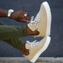 Men’s Low Top Suede Sneakers Shoes Beige (5)
