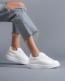 Martin Valen Women's Chunky Sneakers in Full White (10)