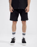 Men’s Waffle Tracksuit Set with Shorts in Midnight Black (4)