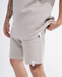 Men’s Waffle Tracksuit Set with Shorts in Light Grey (2)