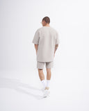 Men’s Waffle Tracksuit Set with Shorts in Light Grey (3)