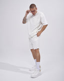 Men's Twill Short Tracksuit with Pocket Detail in White (6)