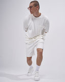 Men's Twill Short Tracksuit with Pocket Detail in White (7)