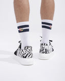 Black and White Duo-Zipped Custom Sneakers For Men (9)