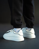 Men's Chunky Sneakers Black Line Shoes White (8)