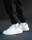 Men's Chunky Sneakers Black Line Shoes White (9)