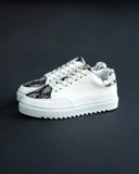 Men's Low Top Sneakers Crowned Snake Designer Shoes in White (4)