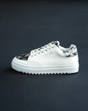 Men's Low Top Sneakers Crowned Snake Designer Shoes in White (5)