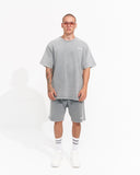 Men's Oversized Vintage 3D Print Detail Tracksuit Set with Shorts (2)