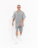 Men's Oversized Vintage 3D Print Detail Tracksuit Set with Shorts
