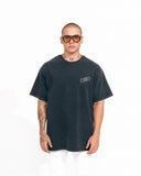 ‘’OK’’ Men's Oversized Embroidered Vintage T-shirt in Black (2)