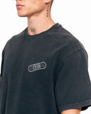 ‘’OK’’ Men's Oversized Embroidered Vintage T-shirt in Black (3)