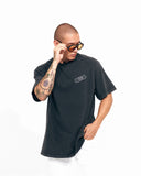 ‘’OK’’ Men's Oversized Embroidered Vintage T-shirt in Black (8)