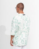 Men's Oversize T-Shirt Round Neck Tie Dye Green & White (5)