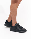 V-Harmony Men's Full Black Shoes with Suede Heel Tab (5)