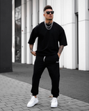 Men's Oversize Tracksuit Special Design Black (12)