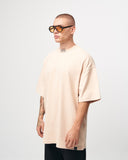 ‘777’ Men’s Oversized Beige Designer T-shirt with 3D Print Detail (7)