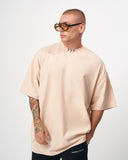 ‘777’ Men’s Oversized Beige Designer T-shirt with 3D Print Detail (3)