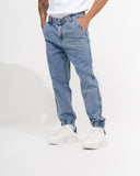Men’s Oversized Denim Joggers with Hook & Loop Cuffs (4)
