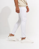 Men’s Skinny Fit Ripped Snow White Jeans (5)