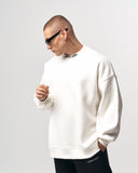 Men's Oversized Sweatshirt O-Neck Off White (7)