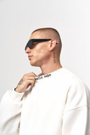 Men's Oversized Sweatshirt O-Neck Off White (9)