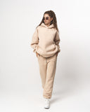 Insignio 3D Embroidered Designer Oversized Beige Hoodie Jogger Set (6)