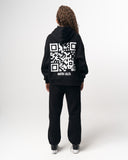 Sigilio QR Printed Oversized Black Hoodie Jogger Set (3)
